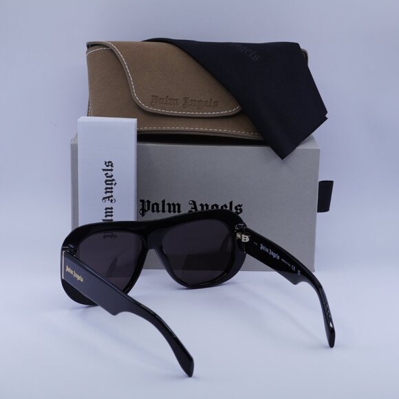 Palm Angels PERI103 ELFIN 1007 Aviator Sunglasses - Black/Dark Grey - Picture 5 of 9